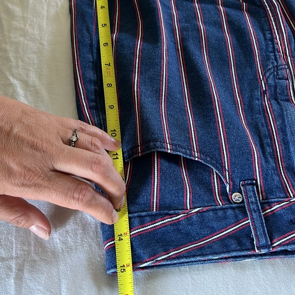 American Eagle• NWOT High Rise Striped Blue, Red and White Mini Skirt, Sz 6, - Picture 16 of 17
